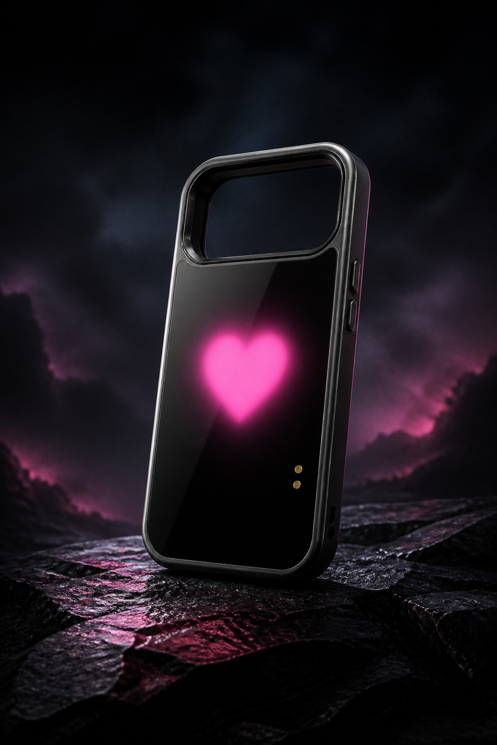 Pixluna Case showing a Heart pixel pattern.